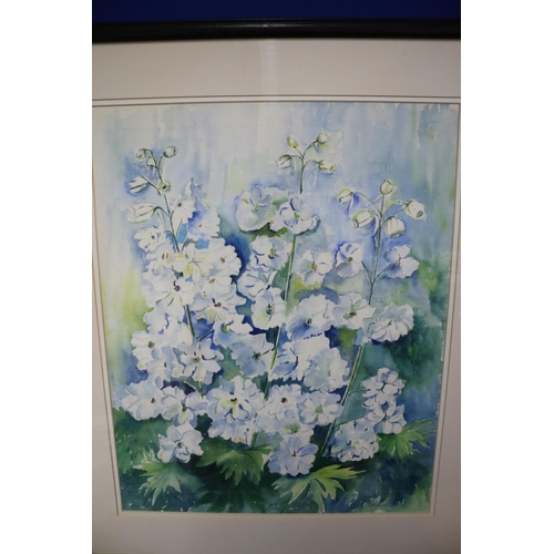 44 - Watercolour painting of flowers, signed, 56 x 66cm