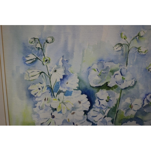 44 - Watercolour painting of flowers, signed, 56 x 66cm