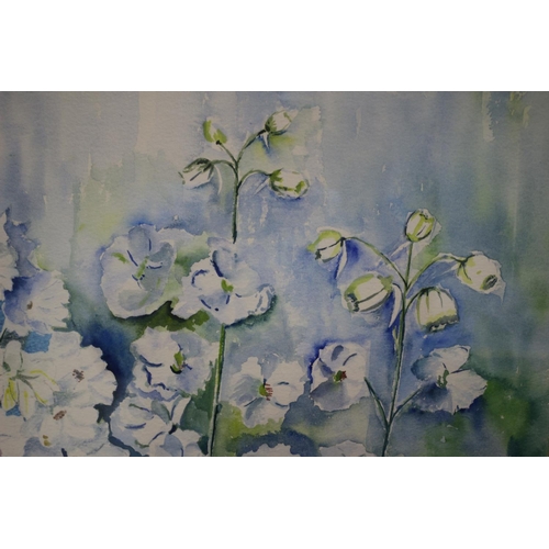 44 - Watercolour painting of flowers, signed, 56 x 66cm