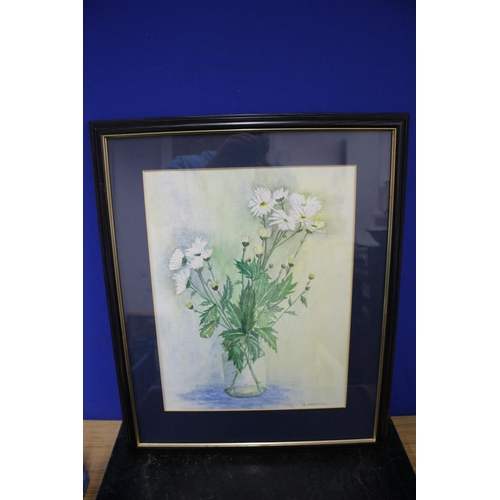 45 - Watercolour of flowers, signed A.Aldubald 2001, 45 x 55 cm