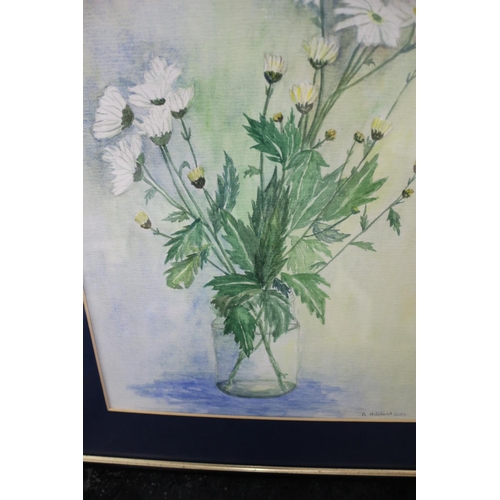 45 - Watercolour of flowers, signed A.Aldubald 2001, 45 x 55 cm