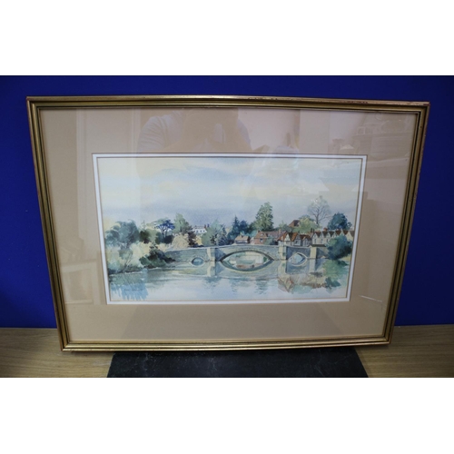 46 - Signed Watercolour, possibly of Aylesford, signed Robert Luckhurst, 70.5cm x 50cm