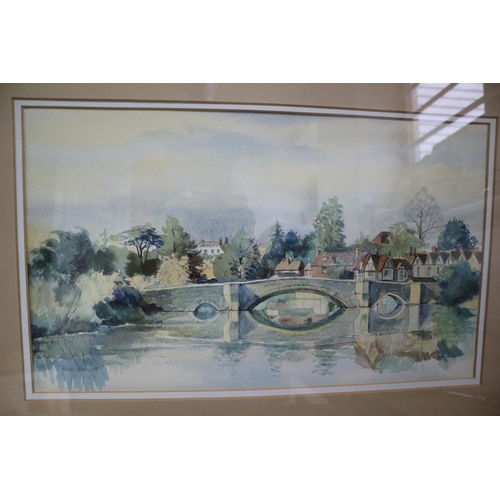 46 - Signed Watercolour, possibly of Aylesford, signed Robert Luckhurst, 70.5cm x 50cm