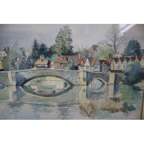 46 - Signed Watercolour, possibly of Aylesford, signed Robert Luckhurst, 70.5cm x 50cm