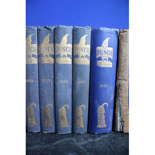 111 - 10 Punch books 1852 - 1860, 1923 and others. No 1857