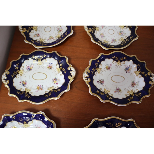 172 - 6 Vintage Blue Floral Plates