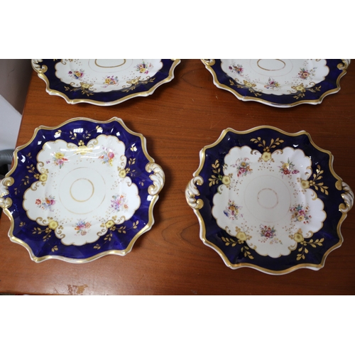 172 - 6 Vintage Blue Floral Plates