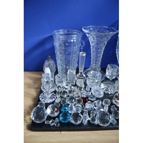 183 - Large Collection of Glass and Crystal Items Including Decanter Stoppers