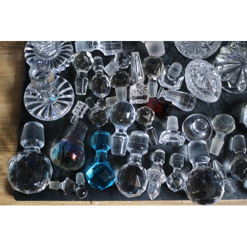 183 - Large Collection of Glass and Crystal Items Including Decanter Stoppers