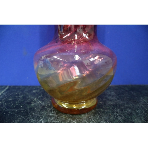 198 - Amberina Rare Hand Blown Victorian Vase, 25.5cm