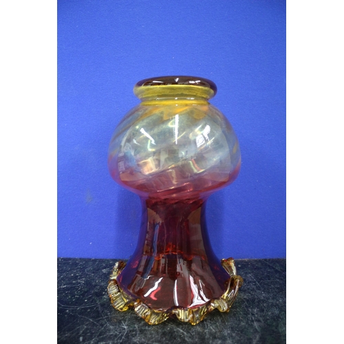 198 - Amberina Rare Hand Blown Victorian Vase, 25.5cm