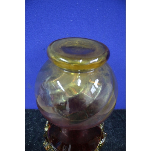 198 - Amberina Rare Hand Blown Victorian Vase, 25.5cm