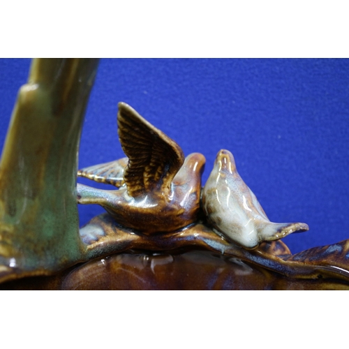 201 - Antique Majolica Bird Basket