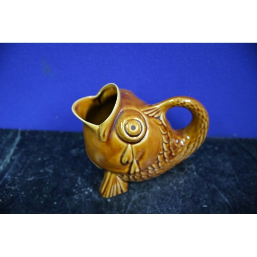 210 - Early 20th Century Devon Glug Jug Fish, 15cm long