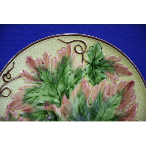 221 - West German Plate with a Leaf Design, 24cm Diameter