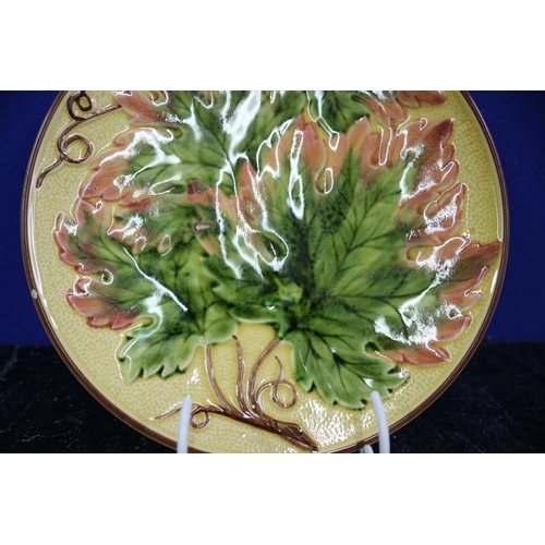 221 - West German Plate with a Leaf Design, 24cm Diameter