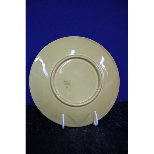 221 - West German Plate with a Leaf Design, 24cm Diameter