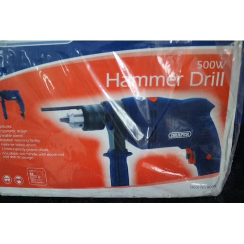 228 - Draper 500W Hammer Drill, New and Sealed