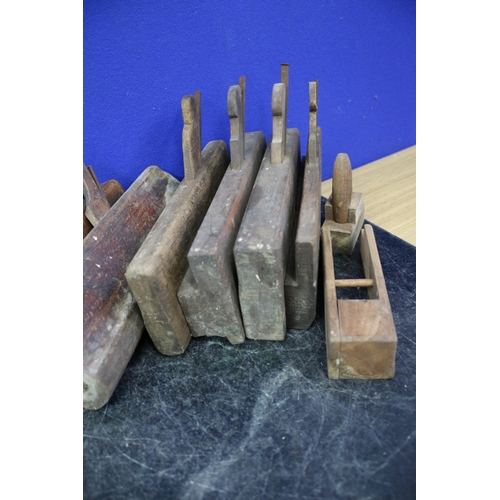 243 - 9 Wooden Edging Planes, Smaller Sizing