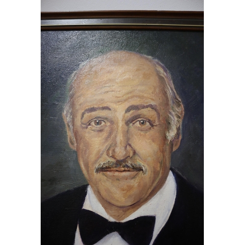 256 - Well Executed Framed Oil on Board, Signed Albert J Daniels of Sean Connery , 1990, 40 x 50cm