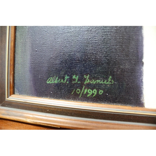 256 - Well Executed Framed Oil on Board, Signed Albert J Daniels of Sean Connery , 1990, 40 x 50cm