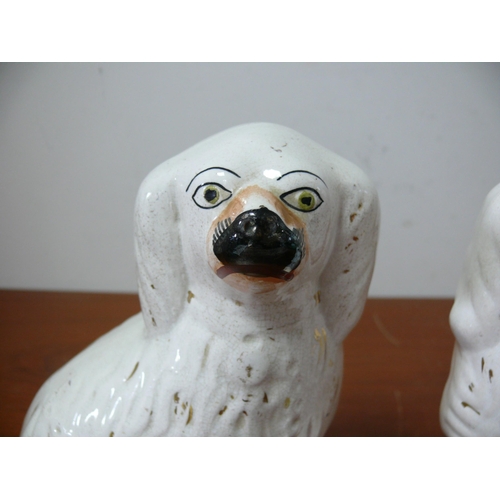 271 - Believed to be Victorian Era Pair of Staffordshire Spaniels Figurines