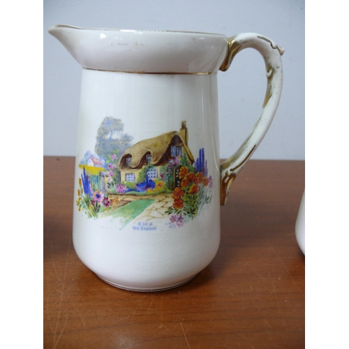 273 - Falcon Ware 'A Bit of Old England' Jug Set, 
Small - 14.5cm 
Medium- 17cm 
Large- 19cm