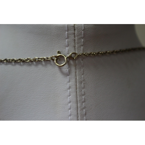 277 - Silver Necklace with Metal Pendant, 26 Inch Chain