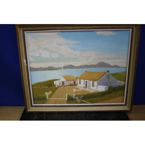 293 - Oil on Board of a Seaside Farm, 52 x 42 cm