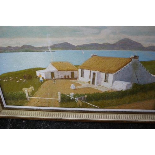 293 - Oil on Board of a Seaside Farm, 52 x 42 cm