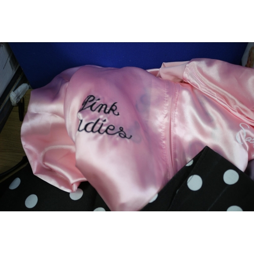 302 - Ladies Dress up Costumes & Accessories including Marilyn Monroe Dress and Wig, Pink Ladies Jacket