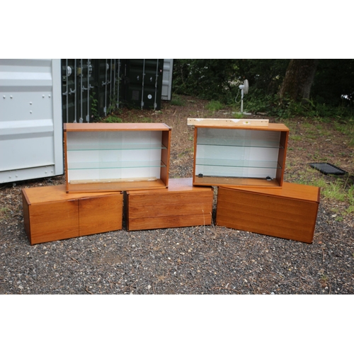 304 - Selection of Beaver & Tapley SL Mid Century Wall Units including Display Units and Pull Down Drinks ... 