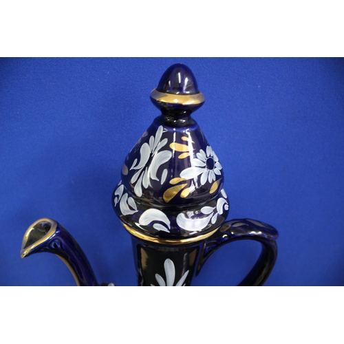 311 - Hand Painted Turkish Lidded Pitcher Jug / Wine Pitcher / Hot Water Pitcher, 50cm Tall