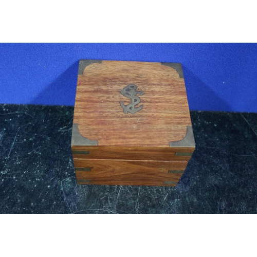 339 - Nautical Compass in Wooden Box