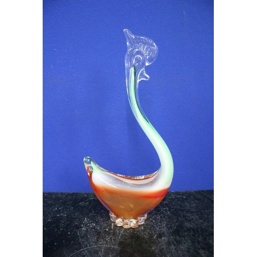 348 - Decorative Coloured Glass Bird, Murano Style, 30cm Tall