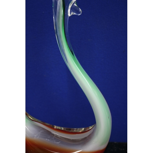 348 - Decorative Coloured Glass Bird, Murano Style, 30cm Tall