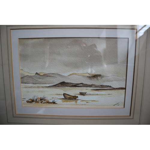 358 - Hassall '01 Watercolour Beach Scene, 41cm x 34cm