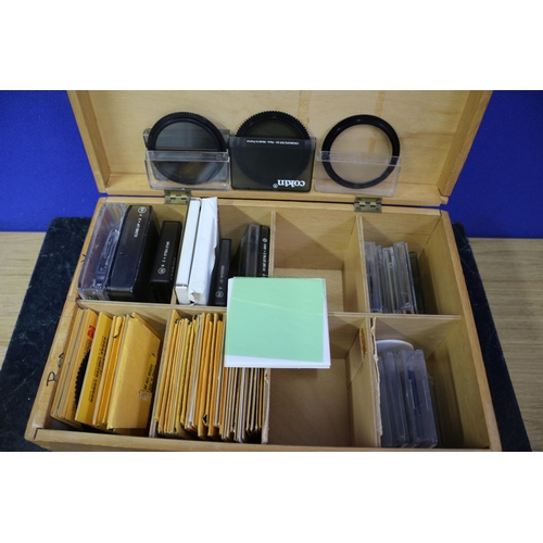 381 - Wooden Box containing Photography Items