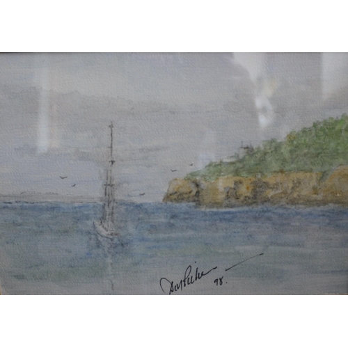 400 - Watercolour of Seaview, Signed 98, 45 x 38cm