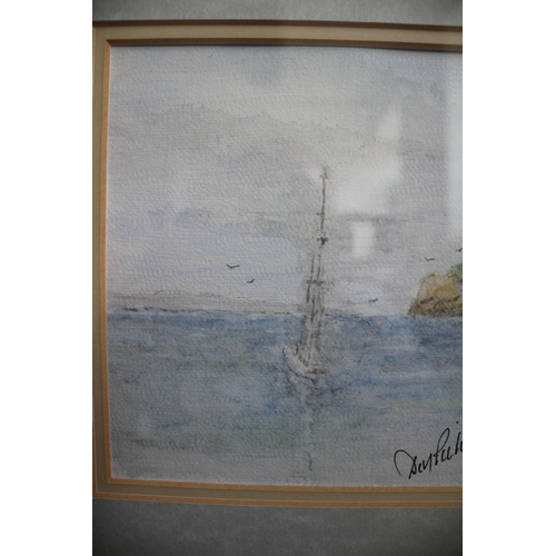 400 - Watercolour of Seaview, Signed 98, 45 x 38cm