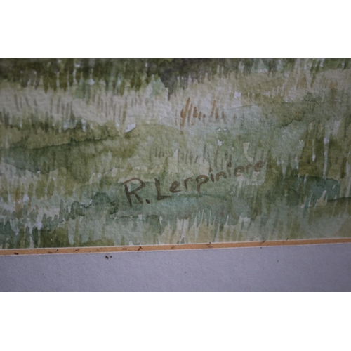 415 - Original Watercolour Depicting A Landscape Track Scene with Pheasant. 63cm x 54cm. R. Lerpiniere Sig... 