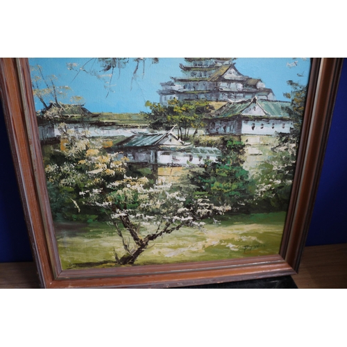 423 - Oil on Canvas, Oriental Village, 52.5 x 60cm