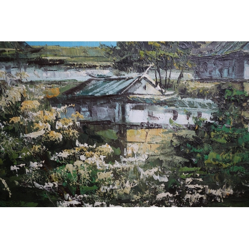 423 - Oil on Canvas, Oriental Village, 52.5 x 60cm