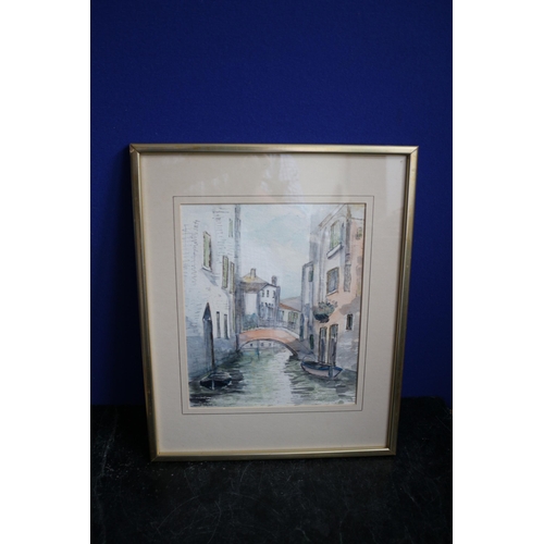 424 - Venice Watercolour, Signed Nellie Broad, 29 x 36cm