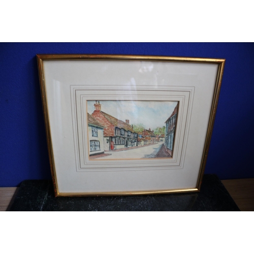 425 - Street Watercolour, Signed, 1977, 34.5 x 31cm