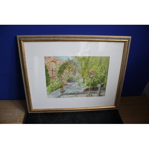 428 - Signed Watercolour of Garden, Paul Hully, 50 x 40cm