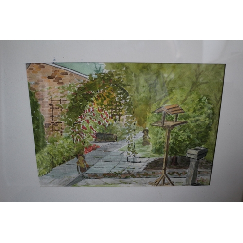 428 - Signed Watercolour of Garden, Paul Hully, 50 x 40cm