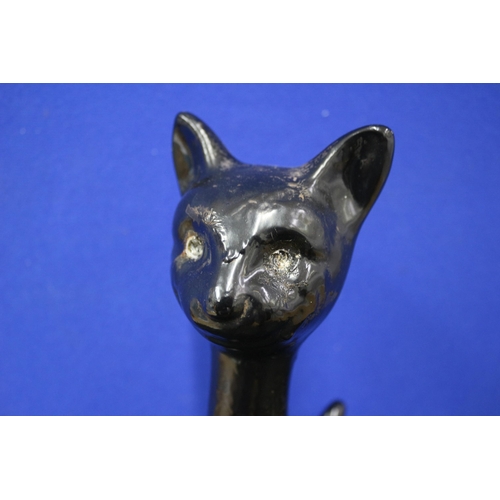 438 - Victorian Long Neck Black Cat, 26.5cm