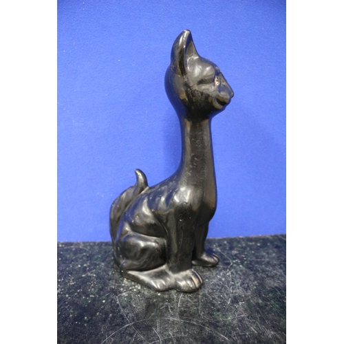 438 - Victorian Long Neck Black Cat, 26.5cm