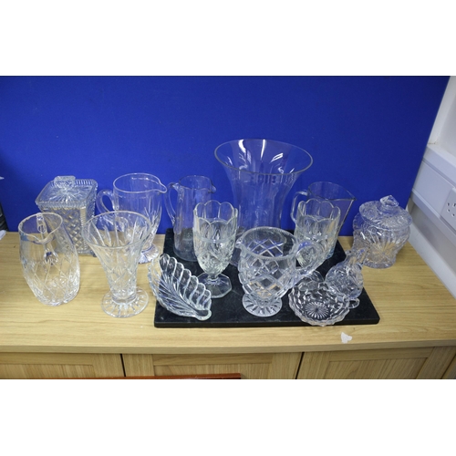 439 - Large Collection of Glassware Water Jugs & Crystal